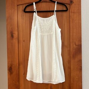 Vici mini white dress size s with embroidered detail and built in slip
